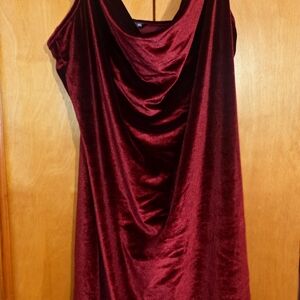 Elegant Burgundy Velvet Dress